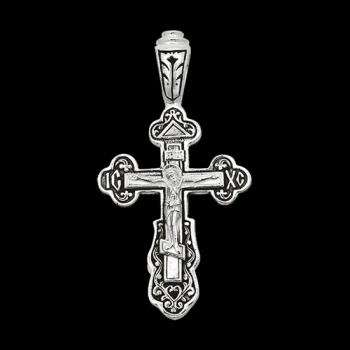 Подвеска крест из серебра