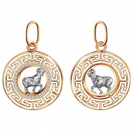 Подвеска знак зодиака из красного золота