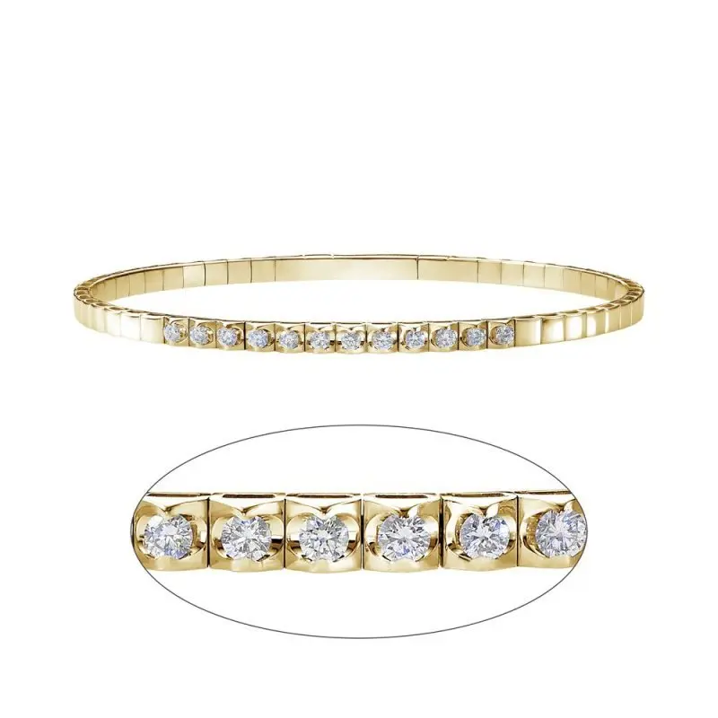 Браслет жесткий из желтого золота