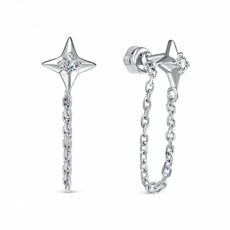 Серьги подвесные из серебра