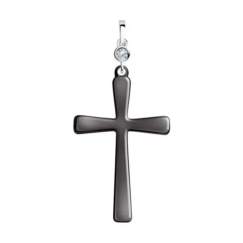 Подвеска декоративный крест из серебра