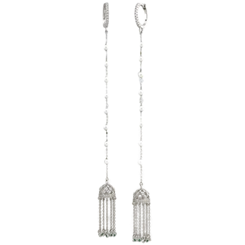 Серьги подвесные из серебра