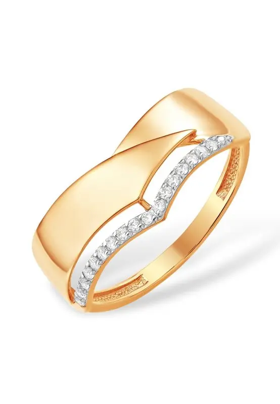 Кольцо декоративное из красного золота