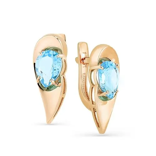 Серьги с английским замком из красного золота