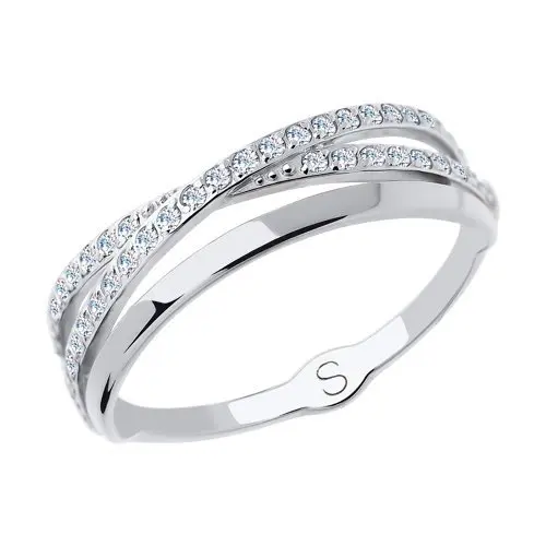 Кольцо декоративное из белого золота