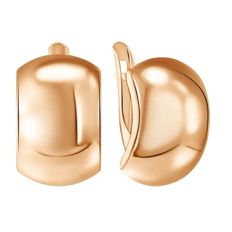 Серьги с английским замком из красного золота