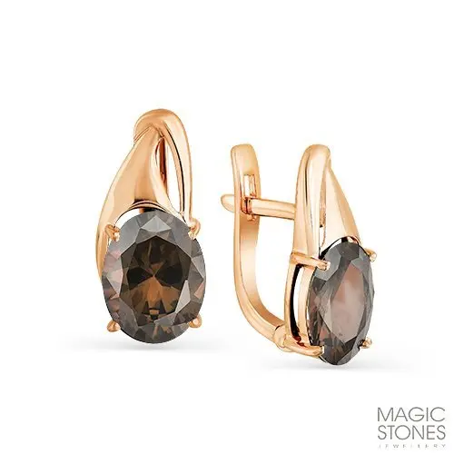 Серьги с английским замком из красного золота