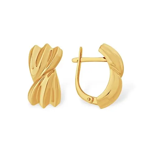 Серьги с английским замком из красного золота