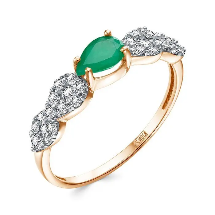 Кольцо декоративное из комбинированного золота