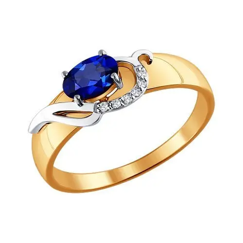 Кольцо декоративное из комбинированного золота