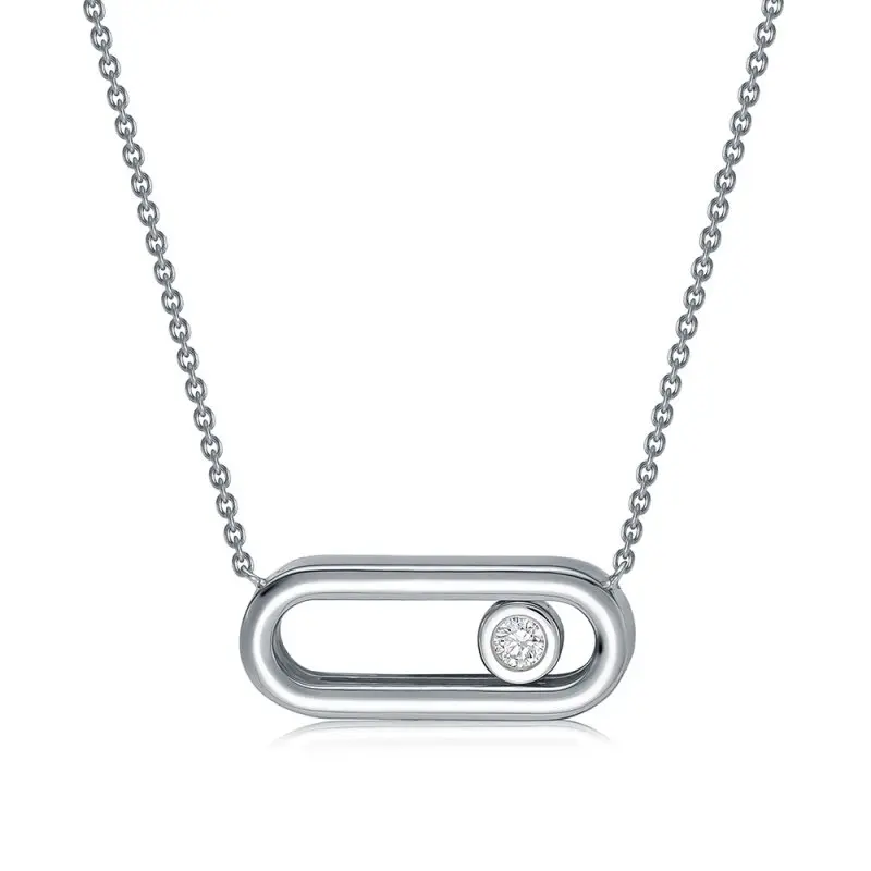 Цепь колье из белого золота