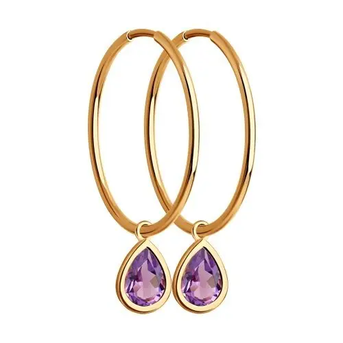 Серьги конго из красного золота