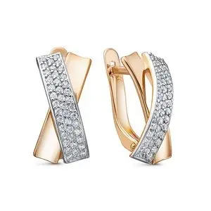 Серьги с английским замком из красного золота