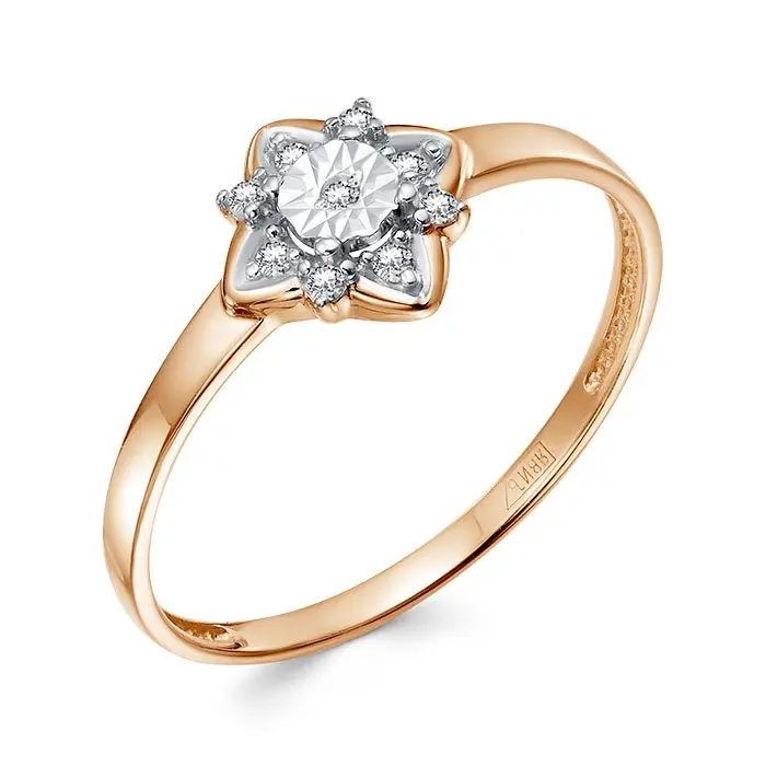 Кольцо декоративное из комбинированного золота