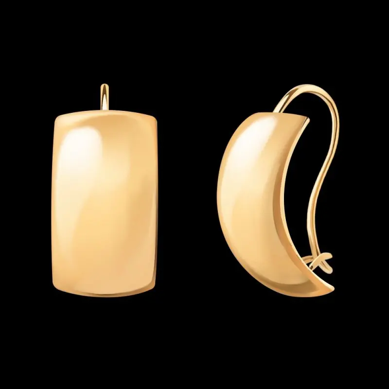 Серьги петельки из красного золота