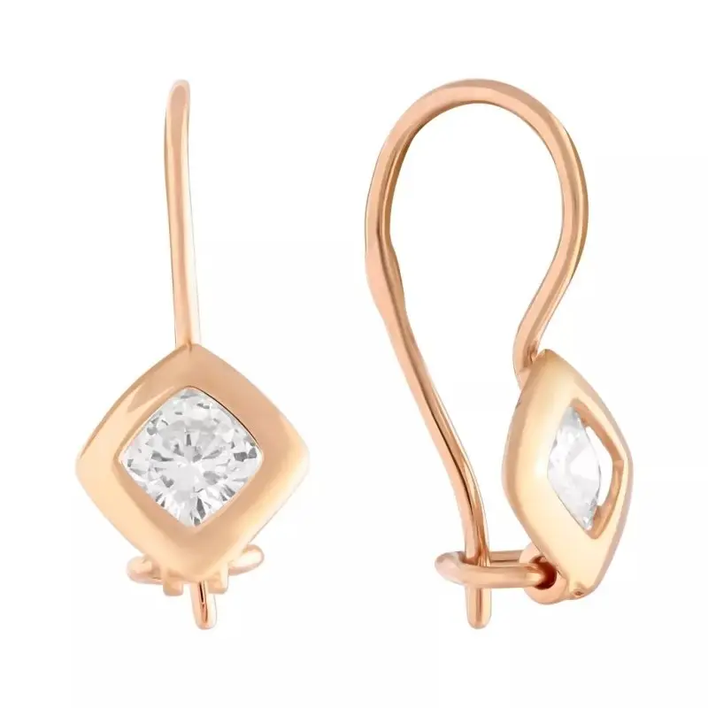 Серьги детские из красного золота