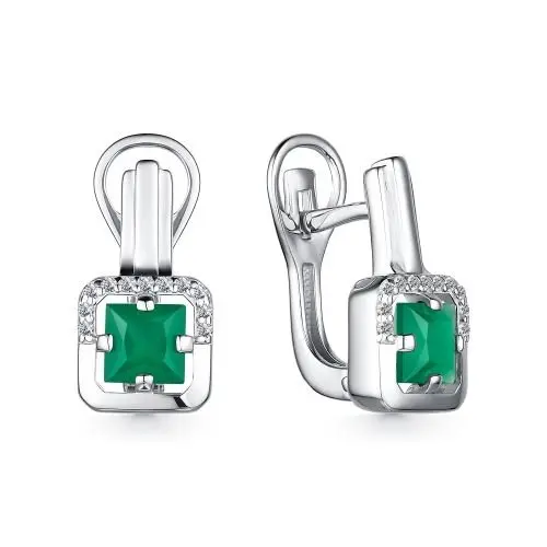 Серьги с английским замком из серебра