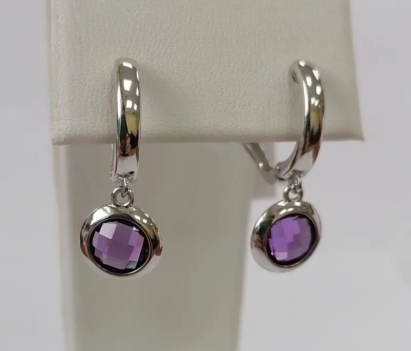 Серьги подвесные из серебра