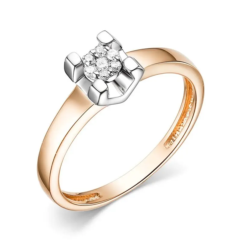 Кольцо декоративное из комбинированного золота