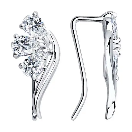 Серьги зажимы из серебра