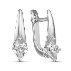 Серьги с английским замком из белого золота