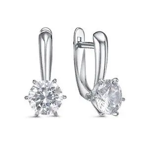 Серьги с английским замком из серебра