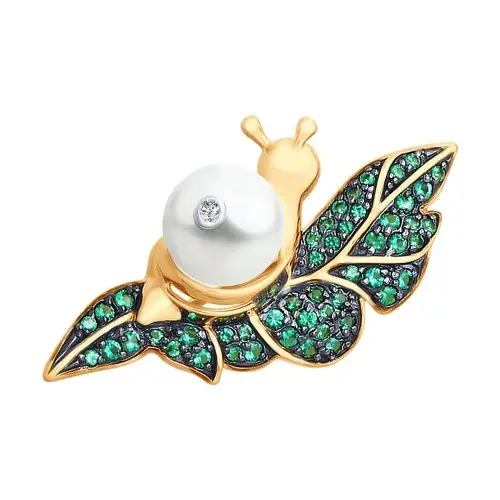 Брошь из красного золота