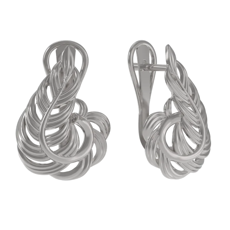 Серьги с английским замком из серебра