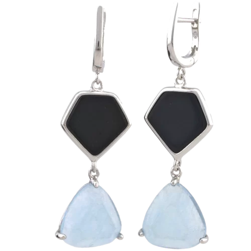Серьги подвесные из серебра