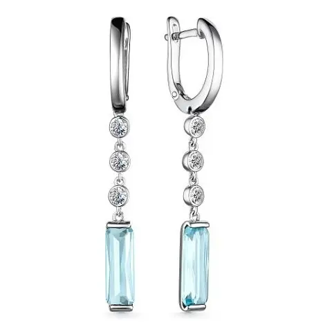 Серьги подвесные из серебра