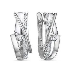 Серьги с английским замком из белого золота