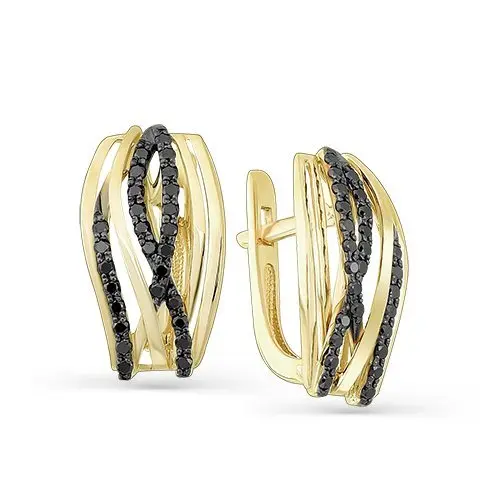 Серьги с английским замком из белого золота