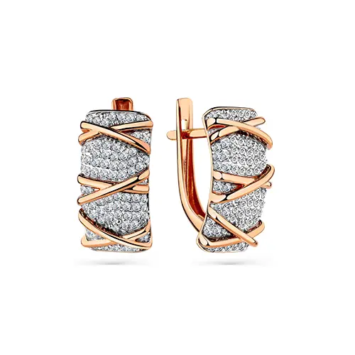 Серьги с английским замком из красного золота