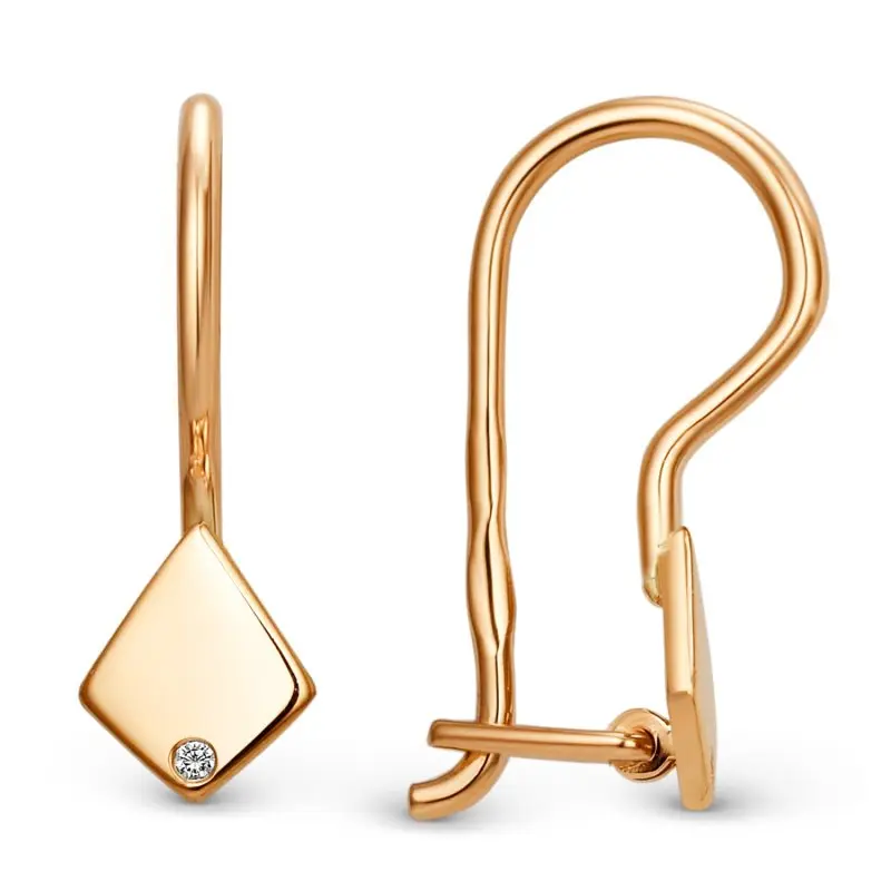 Серьги детские из красного золота