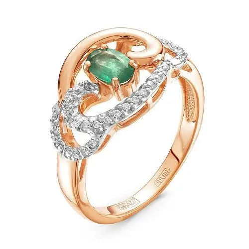 Кольцо декоративное из комбинированного золота