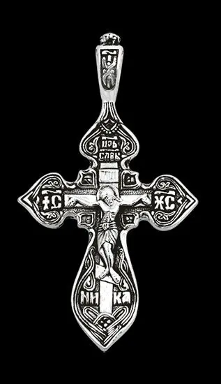 Подвеска крест из серебра
