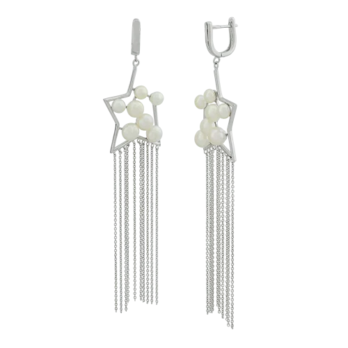 Серьги подвесные из серебра