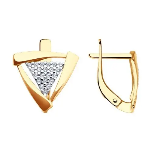 Серьги с английским замком из красного золота