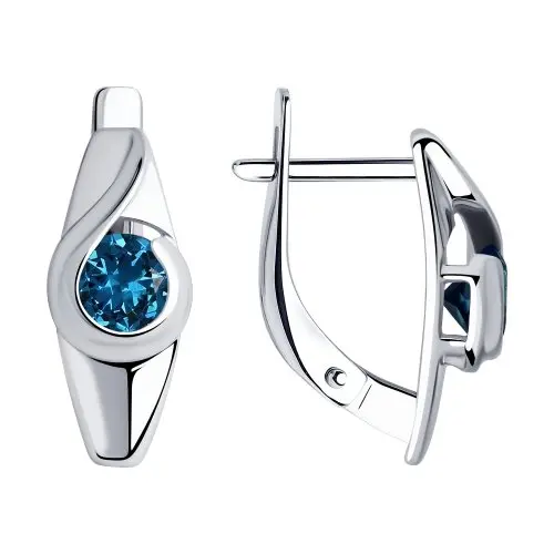 Серьги с английским замком из серебра