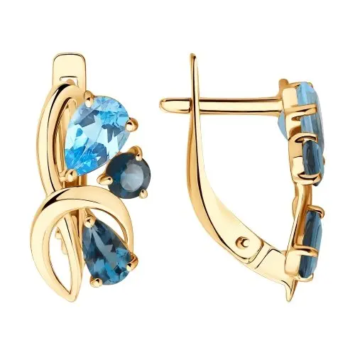 Серьги с английским замком из красного золота