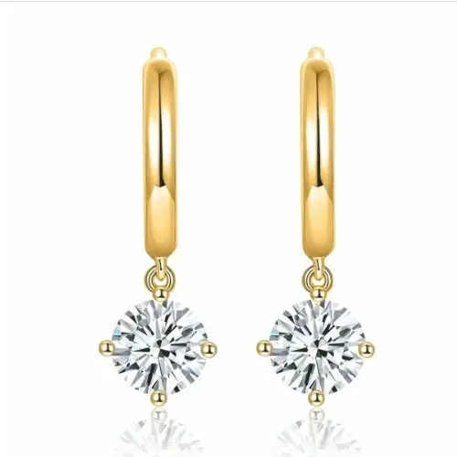 Серьги подвесные из красного золота