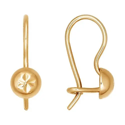 Серьги детские из красного золота