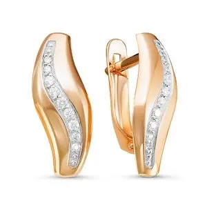 Серьги с английским замком из красного золота