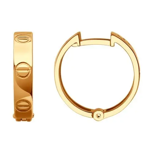 Серьги с английским замком из красного золота