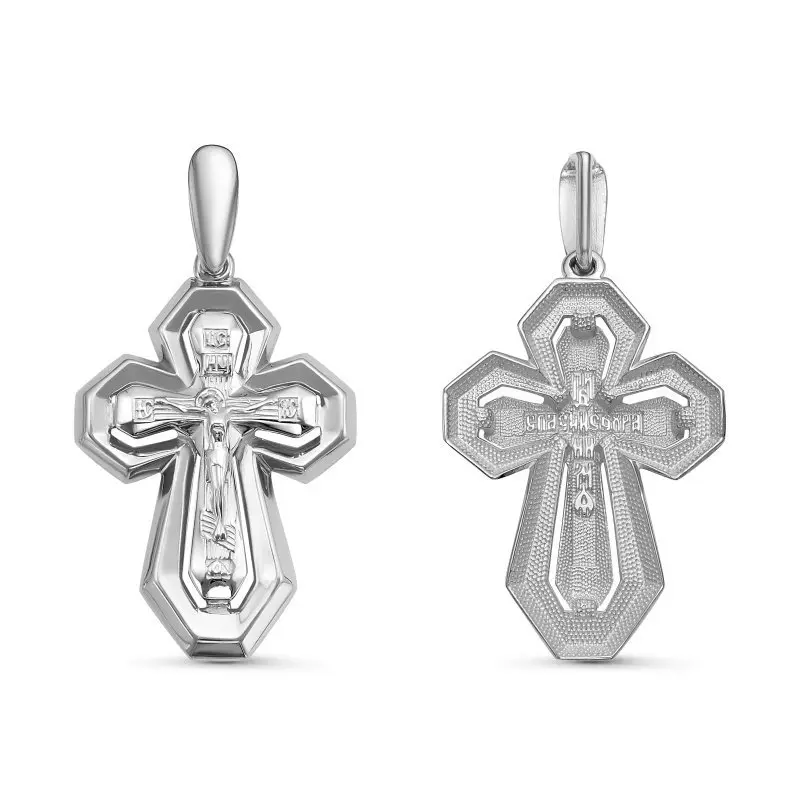 Подвеска крест из серебра