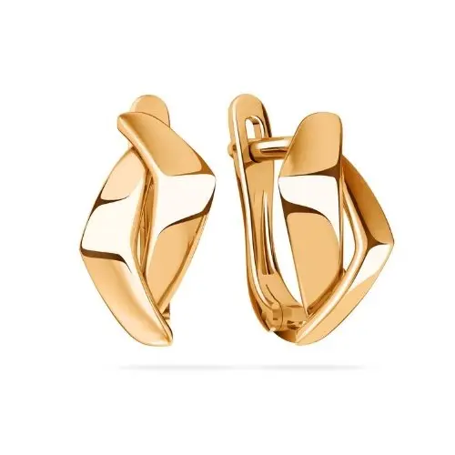 Серьги с английским замком из красного золота