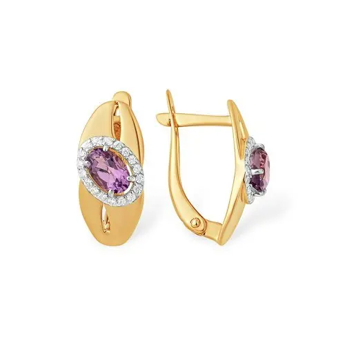 Серьги с английским замком из красного золота