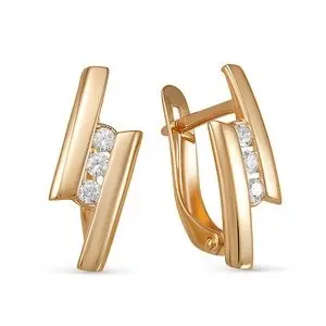 Серьги с английским замком из красного золота