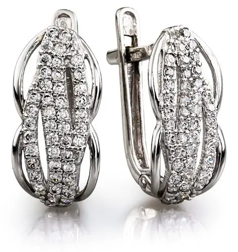 Серьги с английским замком из серебра