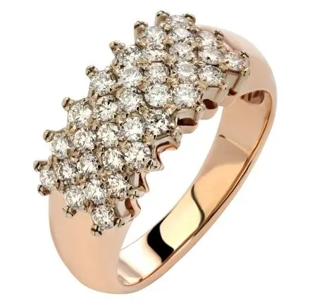 Кольцо декоративное из красного золота